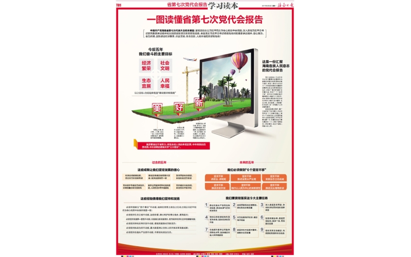 海南日报8日推出省第七次党代会报告学习读本