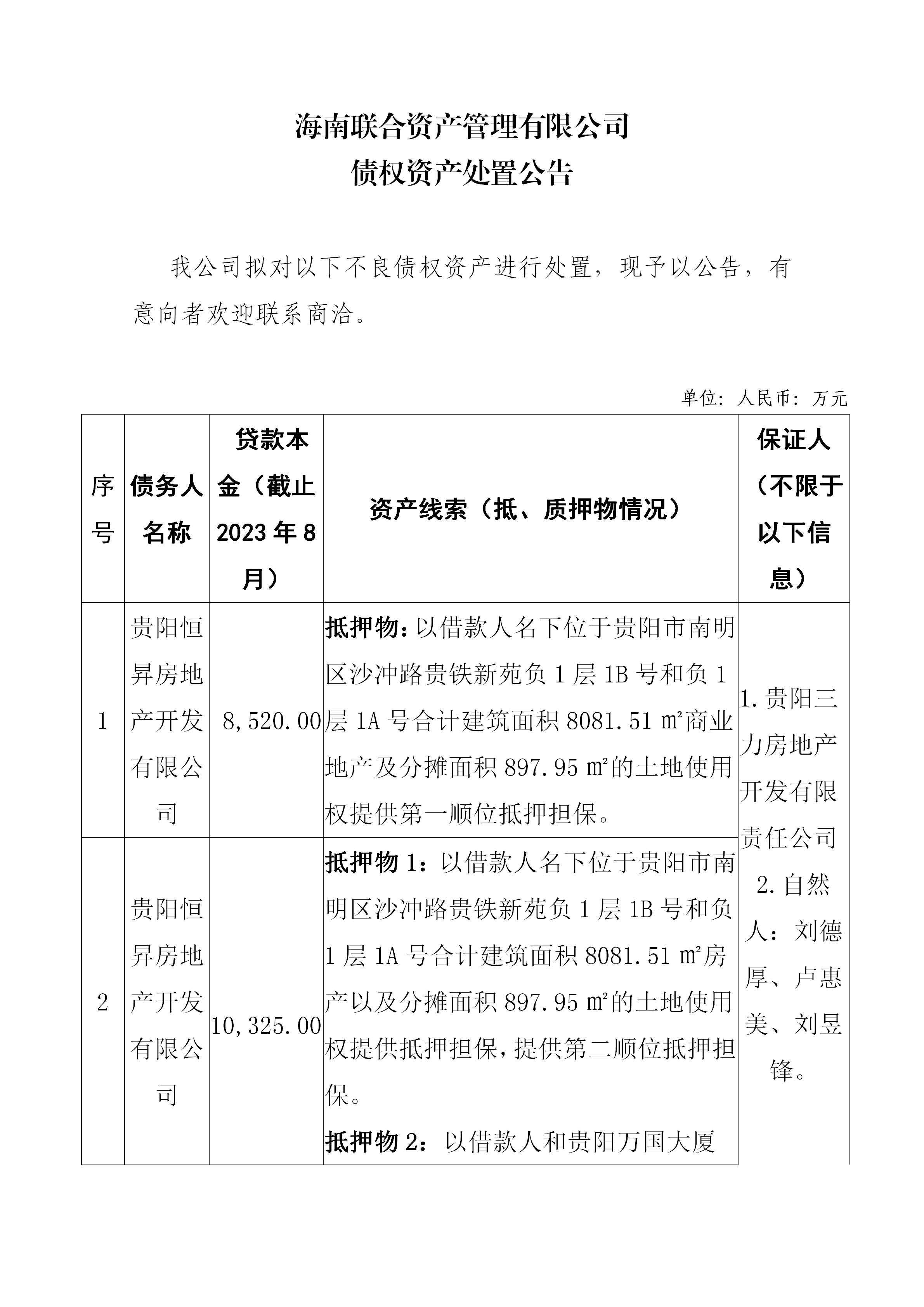 海南联合资产 海南联合资产