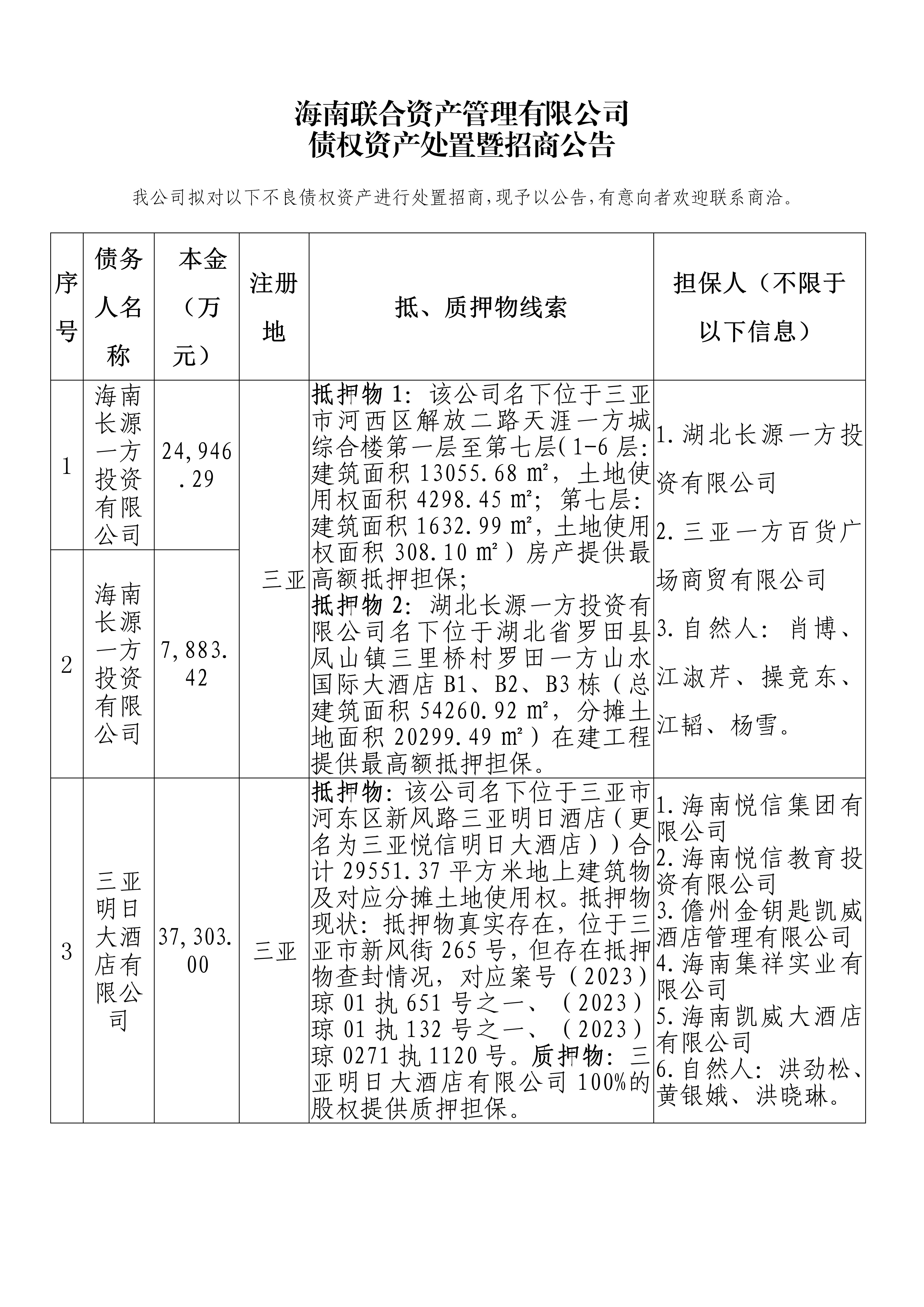 海南联合资产 海南联合资产